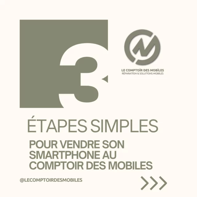 # 📱 Comment vendre son smartphone au Comptoir des Mobiles en 3 étapes simples :

### 1️⃣ Apportez votre appareil en boutique
➔ Venez avec votre smartphone (iPhone, Samsung, Huawei, etc.), avec ou sans accessoires. 
➔ Peu importe son état, nous vous accueillons **sans rendez-vous** dans l'une de nos 4 boutiques.

---

### 2️⃣ Estimation gratuite et immédiate
➔ Un de nos experts examine votre appareil en quelques minutes. 
➔ Vous recevez une **proposition de rachat claire, transparente et sans engagement**. 
➔ Nous rachetons **toutes les générations et toutes les marques** !

---

### 3️⃣ Repartez avec votre paiement
➔ **Paiement immédiat** en cash 💵 ou en bon d'achat 🎁 si vous préférez vous offrir un nouveau smartphone ou des accessoires. 
➔ Le tout en moins de **30 minutes** !

---

## 📍 Retrouvez-nous ici :
- **Neuilly-sur-Seine** – 4 rue de Longchamp 
- **Neuilly-sur-Seine** – 27 rue de Chartres 
- **Boulogne-Billancourt** – 98 rue Gallieni 
- **Montrouge** – 73 avenue de la République

🕙 **Horaires** : du lundi au samedi, 10h - 19h 
📞 **Appelez-nous** : 01 46 37 72 74 
📩 **Contact mail** : info@lecomptoirdesmobiles.com

---

### 🎯 C’est simple, rapide et avantageux : 
**Vendez malin, recyclez utile, achetez mieux !**

#rachatiphone #lecomptoirdesmobiles #votremobileavenu #recyclagesmartphone #secondevie #cashmobile