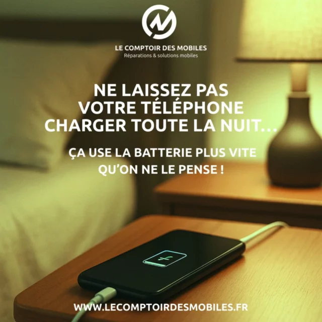 💡 Astuce du vendredi
⚡️ Ne laissez pas votre téléphone charger toute la nuit… 👉 ça use la batterie plus vite qu’on ne le pense !

🔋 Le bon réflexe : charger jusqu’à 80-90 %, puis débrancher. Votre batterie vous dira merci 🙌

Et si elle fatigue déjà ? Pas de panique, au Comptoir des Mobiles, nous assurons le remplacement express.

📍 Boutiques à Neuille-Sur-Seine, Boulogne-Billancourt & Montrouge
📞 01 46 37 72 74
🌐 www.lecomptoirdesmobiles.com

👉 Prenez rendez-vous en ligne et bénéficiez de 10 € de remise immédiate sur votre réparation !

#Astuce #ConseilMobile #ReparationSmartphone #lecomptoirdesmobiles #neuillysurseine #boulogne #montrouge